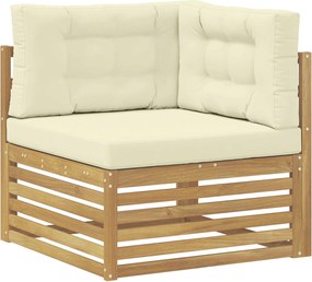 vidaXL Σειρά Καναπέ Εξωτερικού 6 pcs Λευκό και Κρεμ Πολυεστέρας