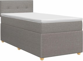 vidaXL Κρεβάτι box spring με στρώμα Taupe 90 x 200 cm Ύφασμα