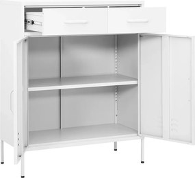 vidaXL Ντουλάπι Αποθήκευσης Λευκό 80 x 35 x 101,5 εκ. από Ατσάλι
