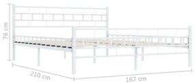 Πλαίσιο Κρεβατιού Λευκό 160 x 200 εκ. Μεταλλικό - Λευκό