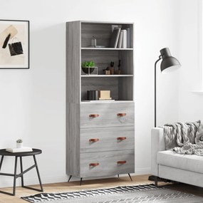 vidaXL Ντουλάπι Γκρι Sonoma 69,5 x 34 x 180 εκ. Επεξεργασμένο Ξύλο