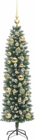vidaXL Τεχνητό Λεπτό Χριστουγεννιάτικο Δέντρο Πράσινο και Λευκό 120 cm