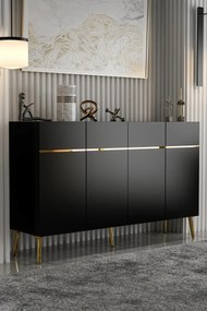Stewehome Κονσόλα από σανίδα με ντουλάπι και ράφι μοντέρνου σχεδιασμού 120x32x75 cm