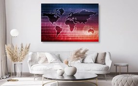 Εικόνα στον παγκόσμιο χάρτη φελλού με ενδιαφέρον φόντο - 90x60  flags