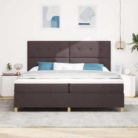 vidaXL Στρώμα με Κρεβάτι Καφέ 200x200 εκ. Ύφασμα
