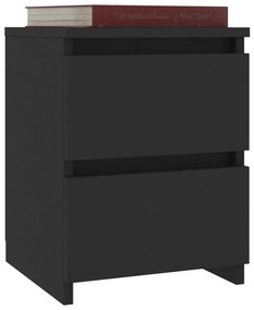 vidaXL Κομοδίνο Μαύρο 30 x 30 x 40 εκ. από Επεξ. Ξύλο