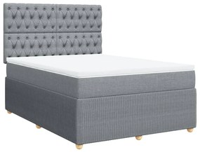 ΚΡΕΒΑΤΙ BOXSPRING ΜΕ ΣΤΡΩΜΑ ΑΝΟΙΧΤΟ ΓΚΡΙ 140X190 ΕΚ. ΥΦΑΣΜΑΤΙΝΟ 3292058