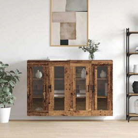 vidaXL Ντουλάπια Τοίχου 2 pcs Παλαιό ξύλο 69.5 x 34 x 90 εκ.
