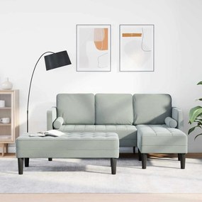 vidaXL Σετ Καναπέ 2 pcs Ανοιχτό γκρι 173 x 131 x 67 εκ Βελούδο