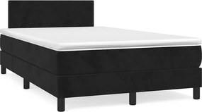 vidaXL Κρεβάτι Boxspring με Στρώμα Μαύρο 120 x 200 εκ. Βελούδινο