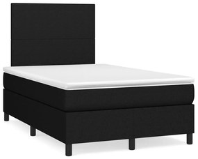 Κρεβάτι Boxspring με Στρώμα Μαύρο 120x190 εκ. Υφασμάτινο