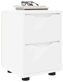 vidaXL Κομοδίνα 2 pcs Λευκό 30,5 x 30 x 43 εκ Επεξεργασμένο ξύλο