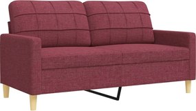 vidaXL Πολυθρόνες Σετ 4 Τεμαχίων Μπορντό από Ύφασμα με Υποπόδια