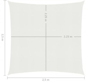 vidaXL Πανί Σκίασης Λευκό 2,5 x 2,5 μ. από HDPE 160 γρ./μ²