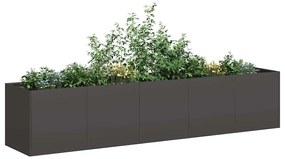 Ζαρντινιέρα Μαύρη 200x40x40 εκ. από Χάλυβα Ψυχρής Έλασης - Μαύρο