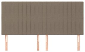 vidaXL Κεφαλάρια Κρεβατιού 4 τεμ. Taupe 90x5x78/88 εκ. Υφασμάτινο