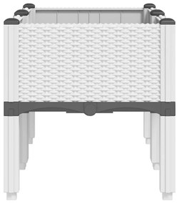 vidaXL Ζαρντινιέρα Κήπου με Πόδια Λευκή 80x40x42 εκ. Πολυπροπυλένιο