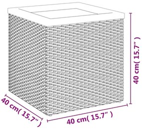 vidaXL Ζαρντινιέρα Μαύρη 40 x 40 x 40 εκ. από Συνθετικό Ρατάν