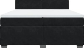 vidaXL Κρεβάτι Boxspring με Στρώμα Μαύρο 200x200 εκ. Βελούδινο