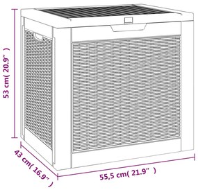 Μπαούλο Αποθήκευσης Κήπου Μαύρο 55,5x43x53 εκ. Πολυπροπυλένιο - Μαύρο