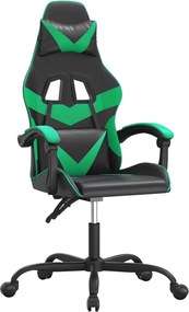 vidaXL Καρέκλα Gaming Μαύρο/πράσινο από Συνθετικό Δέρμα