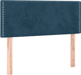 vidaXL Κρεβάτι Boxspring με Στρώμα Σκούρο Μπλε 100x200 εκ. Βελούδινο