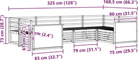 vidaXL Σειρά Καναπέ Εξωτερικού 6 pcs Φυσικό