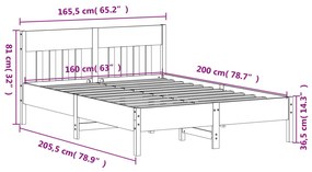 ΠΛΑΙΣΙΟ ΚΡΕΒΑΤΙΟΥ ΜΕ ΚΕΦΑΛΑΡΙ ΛΕΥΚΟ 160X200 ΕΚ. ΑΠΟ ΜΑΣΙΦ ΠΕΥΚΟ 3216207