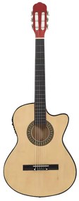 vidaXL Κιθάρα Western Classical Cutaway με Ισοσταθμιτή 6 Χορδές Μαύρη