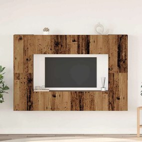 vidaXL Σετ επίπλου τηλεόρασης 8 pcs Παλαιό ξύλο 60 x 30 x 30 cm