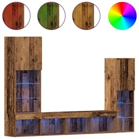 vidaXL Ντουλάπι TV 4 pcs Παλαιό ξύλο 40.5 x 30 x 102 εκ.