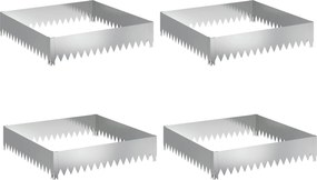 vidaXL Περίγραμμα γκαζόν 4 τμχ. 100 x 100 x 20 cm Ατσάλι Ασημί