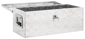 vidaXL Κουτί Αποθήκευσης Ασημί 70 x 31 x 27 εκ. από Αλουμίνιο