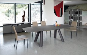 Τραπέζι Extralight rectangular top Infinity 180-280x100x77  - Chromed finishing aluminium