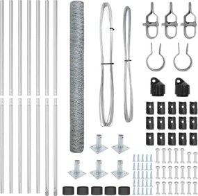 vidaXL Στύλος Περιφράξεων Ασημί 10 x 1,4 μ (50 χιλ διχτύ) Ατσάλι