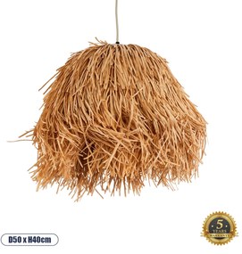 02154 GloboStar® GLOBOSTAR® GUADELOUPE 02154 Boho Κρεμαστό Φωτιστικό Οροφής με Ντουί 1 x E27 AC 220-240V IP20 - Μπεζ - Μ50 x Π50 x Υ40cm