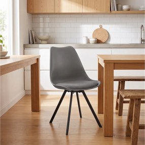 ΚΑΡΈΚΛΕΣ &amp; ΠΟΛΥΘΡΌΝΕΣ CHAIR PP WITH CUSHION ATOM GREY M4 HD0484