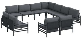 vidaXL Σετ Καναπέ Κήπου 11 pcs Ανθρακί Ατσάλι