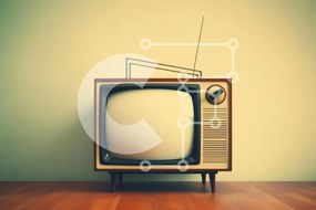 Intra Συλλεκτικό Ξύλινο Παζλ Plywood 4mm - Vintage Τηλεόραση Σε Ξύλινο Κουτί - Διαστάσεις Puzzle: 10x10 cm – 25 κομμάτια