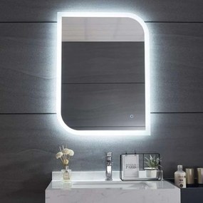 Καθρέπτης Μπάνιου Σκέτος Lola 77-6138 Με Φως Led Touch Led 60x80cm Clear Gloria Glass