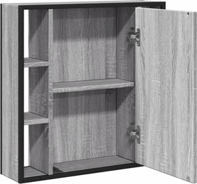 vidaXL Καθρέφτης Μπάνιου Ντουλάπι Γκρι Sonoma 60x16x60 εκ Επεξ. Ξύλο