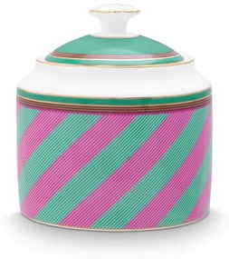 ΔΟΧΕΙΟ ΖΑΧΑΡΗΣ 500ml PIP STUDIO - CHIQUE STRIPES PINK-GREEN