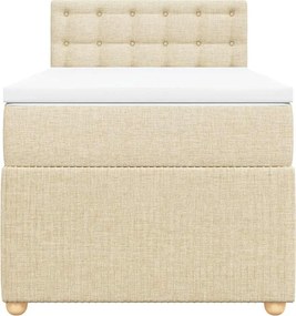 vidaXL Κρεβάτι Boxspring με Στρώμα Κρεμ 80 x 200 εκ. Υφασμάτινο