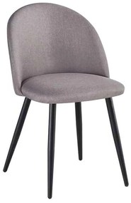 Καρέκλα Bella Μέταλλο Βαφή Μαύρο / Ύφασμα Sand Grey . Διάσταση: 50x57x81cm (Σετ 4 ΤΕΜ)