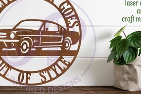 Intra απο ξύλο plywood 3mm-4mm πάχος - Επιτοίχια επιγραφή Classic Car Version 2, Δίασταση 40x50 cm INTRAFABR-81368582