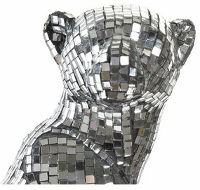 Διακοσμητική Φιγούρα DKD Home Decor Ασημί Λεοπαρδαλί Ρητίνη (19,5 x 16 x 31,5 cm)