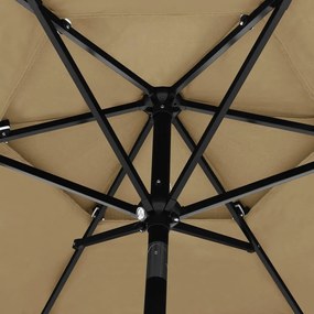 Ομπρέλα 3 Επιπέδων Taupe 2,5 μ. με Ιστό Αλουμινίου - Μπεζ-Γκρι