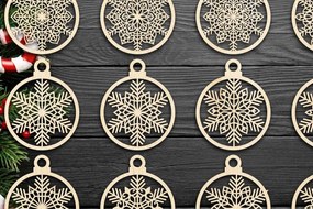 Intra απο ξύλο plywood 3mm-4mm πάχος Cut Christmas Ball 25 Δίασταση 8x8 cm INTRAFABR-79437745