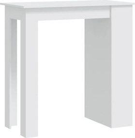 vidaXL Τραπέζι Μπαρ με Ράφια Λευκό 102 x 50 x 103,5 εκ.από Επεξ. Ξύλο