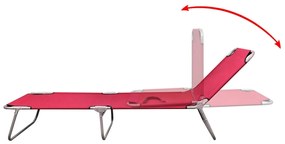 vidaXL Ξαπλώστρα Πτυσσόμενη Κόκκινη Ατσάλινη με Ηλεκτροστατική Βαφή